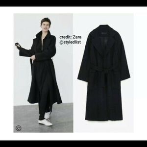 Women’s Zara Black Manteco Wool Coat